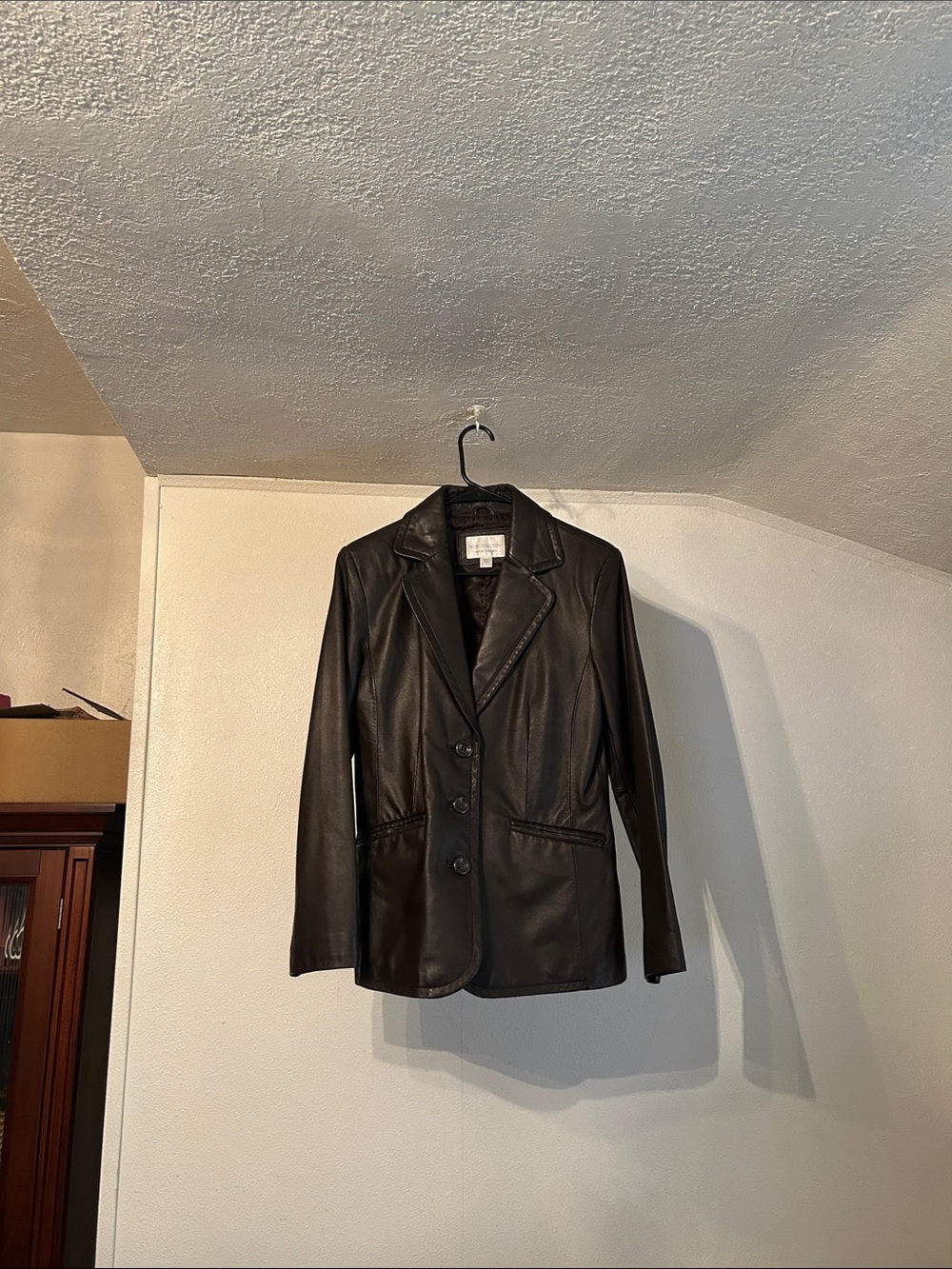 Worthington Black Leather Blazer Jacket